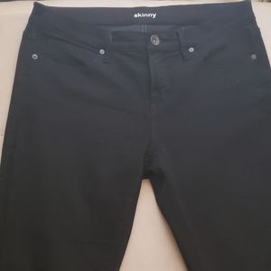 Black denim straight leg jeans by Skinny